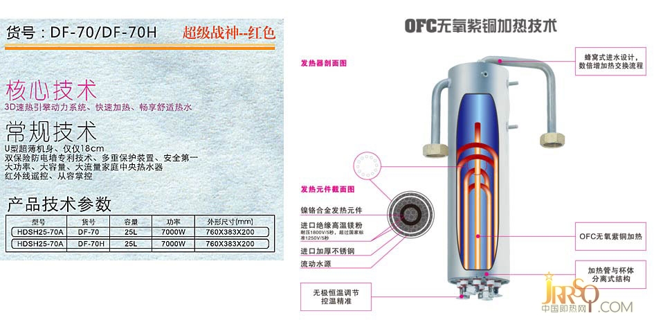 即热式电热水器DF-70/DF-70H 超级战神-红色